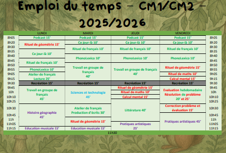 Nouvel emploi du temps : version n°147 (et je jure que je vais m’arrêter&nbsp;là…)